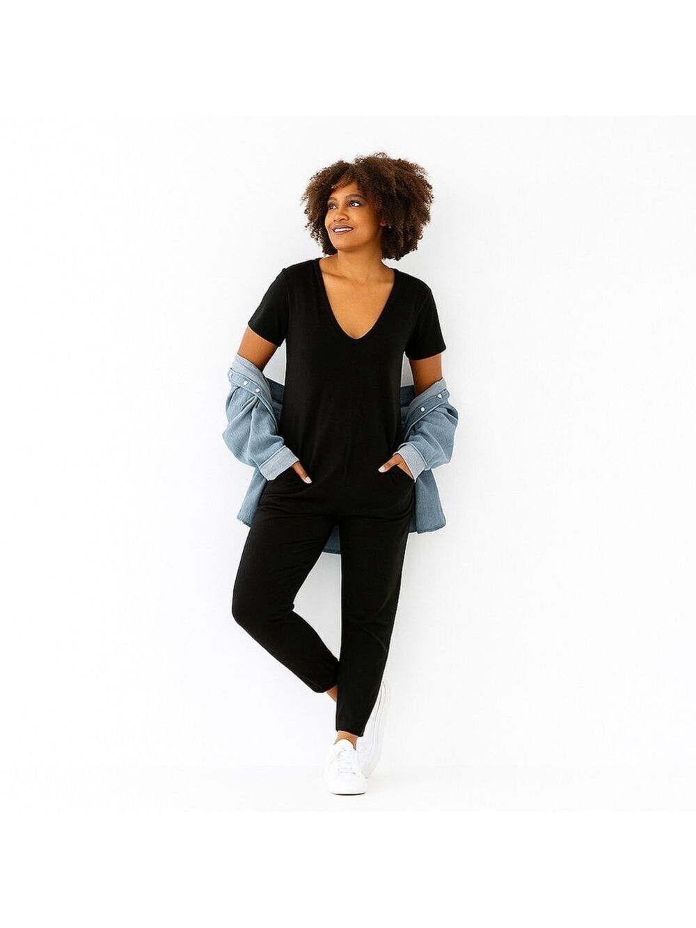 Smash + Tess Sunday Romper Jumpsuit Midnight Black Size S Made in Canada